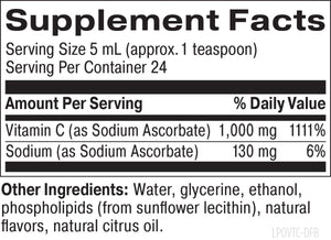 Supplement facts for Hit the Lights listing ingredients including Sodium, Vitamin C, Vitamin C (sodium ascorbate)