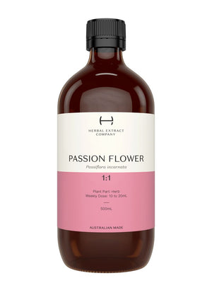 A supplement container of Passion Flower 1:1 by Herbal Extract Company