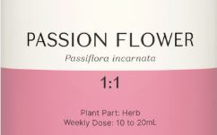 Supplement facts for Passion Flower 1:1 listing ingredients including Passionflower (Passiflora incarnata)