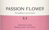 Supplement facts for Passion Flower 1:1 listing ingredients including Passionflower (Passiflora incarnata)