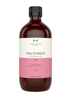 A supplement container of Pau D'Arco 1:1 by Herbal Extract Company