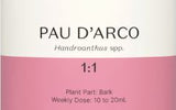 Supplement facts for Pau D'Arco 1:1