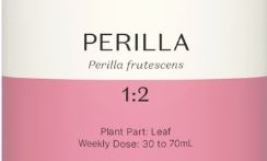 Supplement facts for Perilla 1:2 listing ingredients including Perilla (Perilla frutescens)