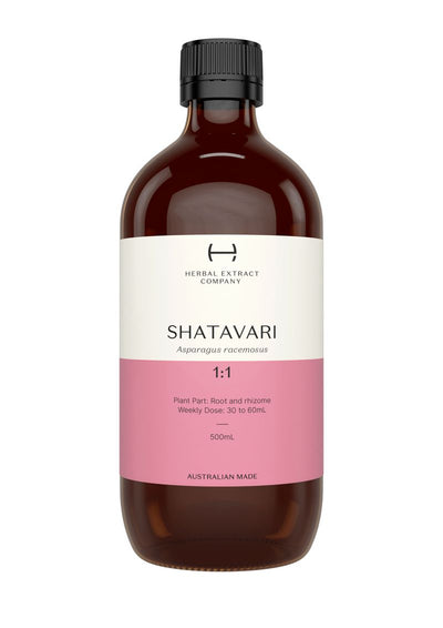 A supplement container of Shatavari 1:1 by Herbal Extract Company