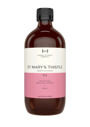 A supplement container of St Mary's Thistle 1:1 by Herbal Extract Company