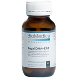 A Supplement container with the name Algal DHA+EPA by BioMedica