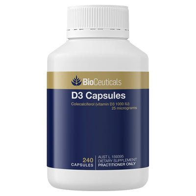 A supplement container of D by Bioceuticals