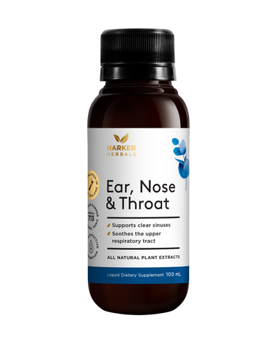 A supplement container of Ear Nose Throat Tonic by Harker Herbals