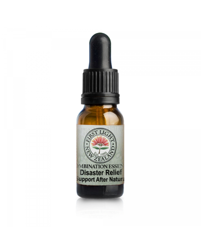 A supplement container of Disaster Relief 10ml by First Light Flower Essences