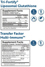 Supplement facts for Enhanced Immunity Duo (Watermelon) listing ingredients including Arabinogalactan, Ascorbic Acid, Astragalus, Beta Glucan, Camellia sinensis