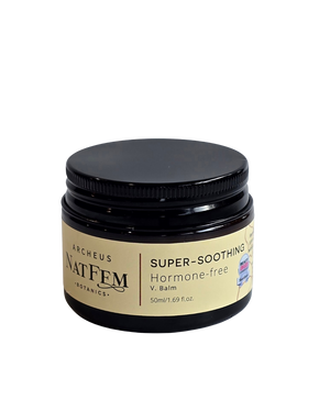 A supplement container of Super-Soothing Vaginal Moisturiser by Archeus NatFem Botanics