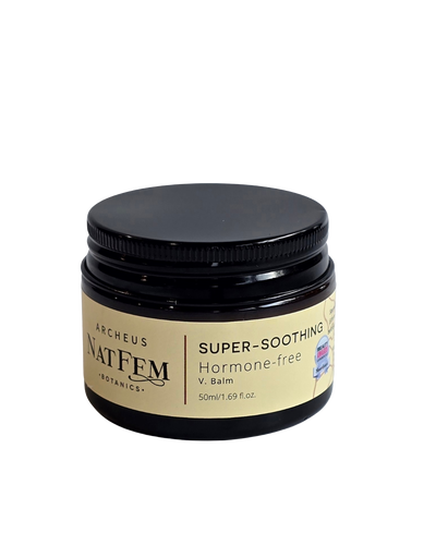 A supplement container of Super-Soothing Vaginal Moisturiser by Archeus NatFem Botanics