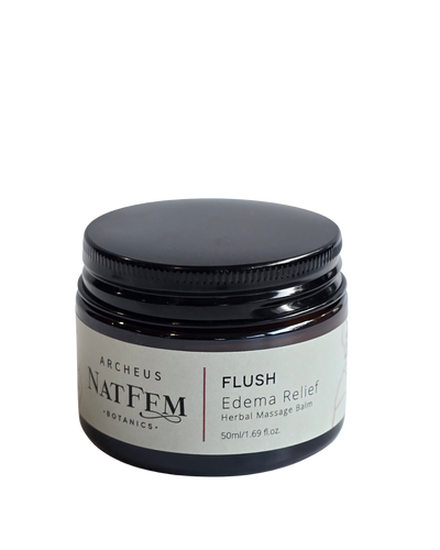 A supplement container of Flush Edema Relief by Archeus NatFem Botanics
