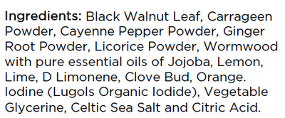 Supplement facts for Intestinal Cleanse