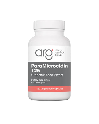 A supplement container of ParaMicrocidin by Allergy Research Group