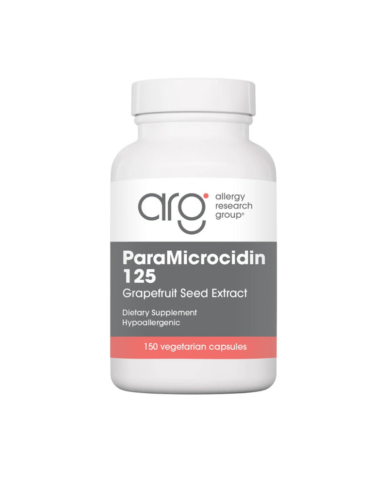 A supplement container of ParaMicrocidin by Allergy Research Group