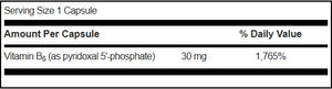Supplement facts for P-5-P