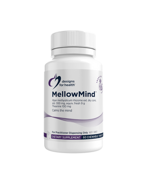 A supplement container of MellowMind by Designs for Health