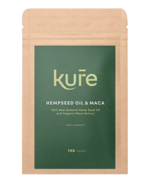 A supplement container of Hempseed Oil and Maca Refill Pouch by Kure