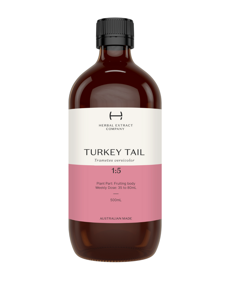 A supplement container of Turkey Tail 1:5 by Herbal Extract Company