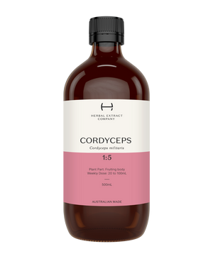 A supplement container of Cordyceps 1:5 by Herbal Extract Company