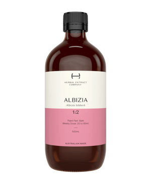 A supplement container of Albizia 1:2 by Herbal Extract Company