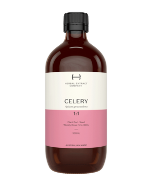 A supplement container of Celery 1:1 by Herbal Extract Company
