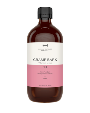 A supplement container of Cramp Bark 1:1 by Herbal Extract Company