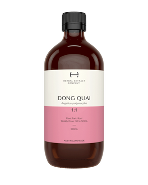 A supplement container of Dong Quai 1:1 by Herbal Extract Company