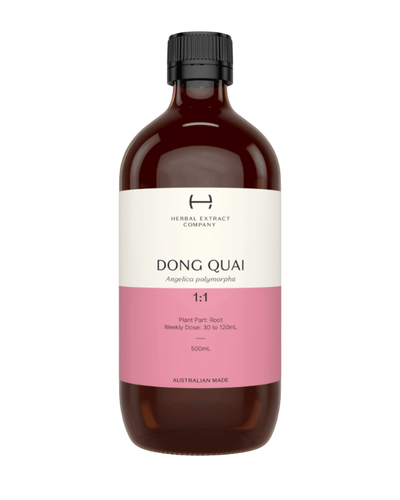 A supplement container of Dong Quai 1:1 by Herbal Extract Company