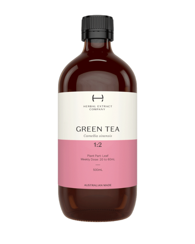 A supplement container of Green Tea 1:2 by Herbal Extract Company