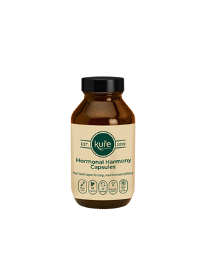 A supplement container of Hormone Harmony (Previously Hempseed Oil and Maca) by Kure