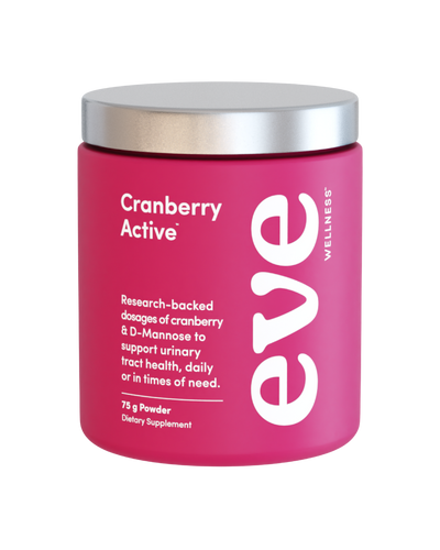 A supplement container of Cranberry Active by Eve