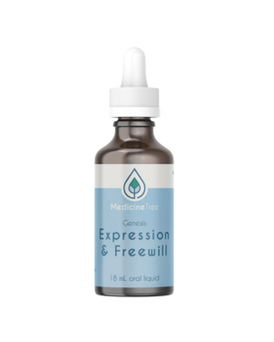 A supplement container of Genesis Expression & Freewill by Medicine Tree