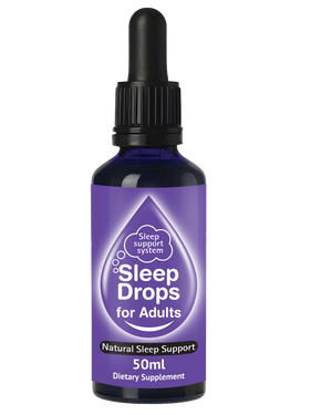 A supplement container of SleepDrops for Adults by SleepDrops