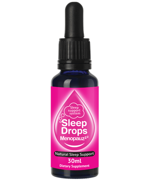 A supplement container of SleepDrops Menopauzzz by SleepDrops