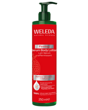 A supplement container of Pomegranate Firming Serum Body Lotion by Weleda