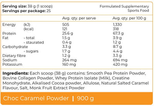 Supplement facts for Femme Essential Protein listing ingredients including Alpha lipopic acid R from, Celtic Sea Salt, Cocoa Powder, Collagen, Creatine Monohydrate