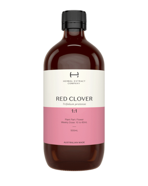 A supplement container of Red Clover 1:1 by Herbal Extract Company