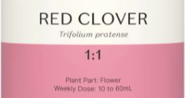 Supplement facts for Red Clover 1:1 listing ingredients including Trifolium Pratense