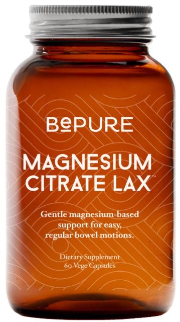 A supplement container of Magnesium Citrate Lax by Be Pure