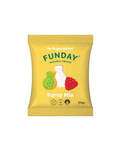 A supplement container of Party Mix by Funday Natural Sweets