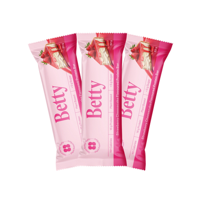 A 3 pack of Strawberry Cheesecake Bars by Good Betty. 