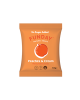 A supplement container of Peaches & Cream by Funday Natural Sweets