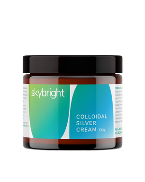 A supplement container of Colloidal Silver Cream by Skybright