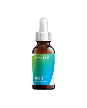 A supplement container of Iron Liquid Mineral by Skybright
