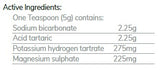 Supplement facts for Anti-Uric Salts listing ingredients including Magnesium Sulphate, Potassium, Sodium bicarbonate