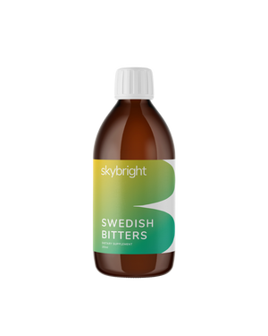 A supplement container of Swedish Bitters by Skybright