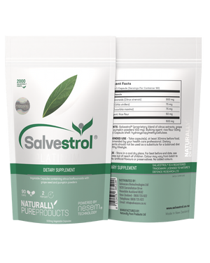 A supplement container of Salvestrol® Platinum ( (500mg 90's) by Salvacare