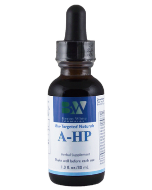 A supplement container of A-HP by Byron White Formulas